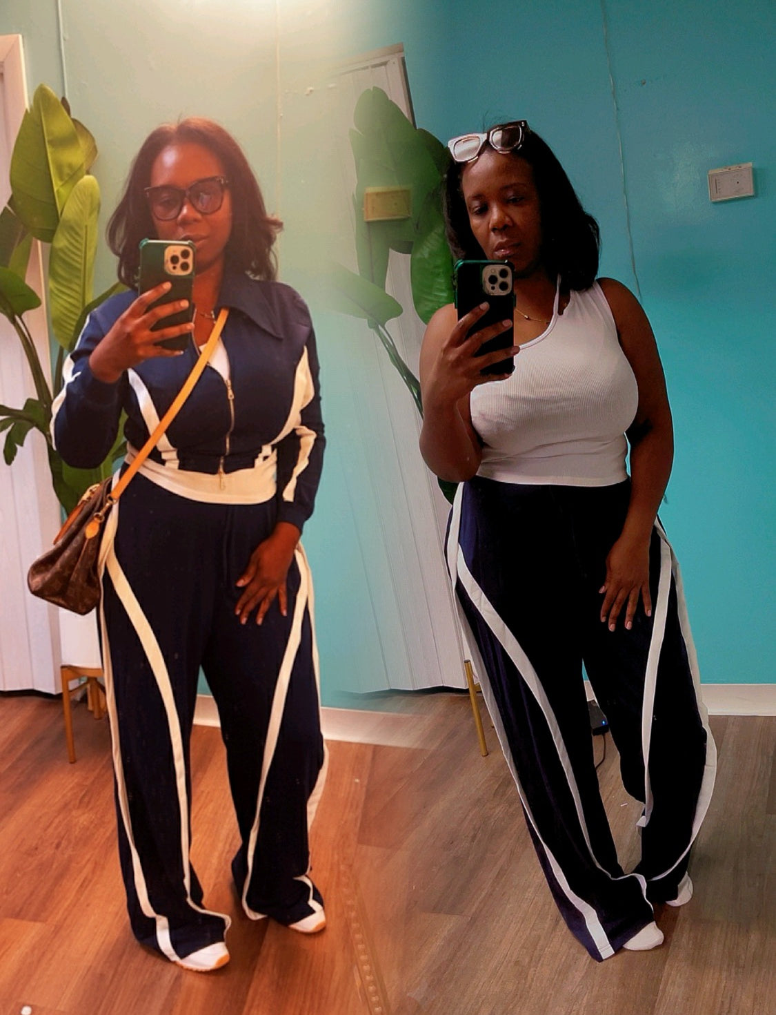 Blue and White Track Suit