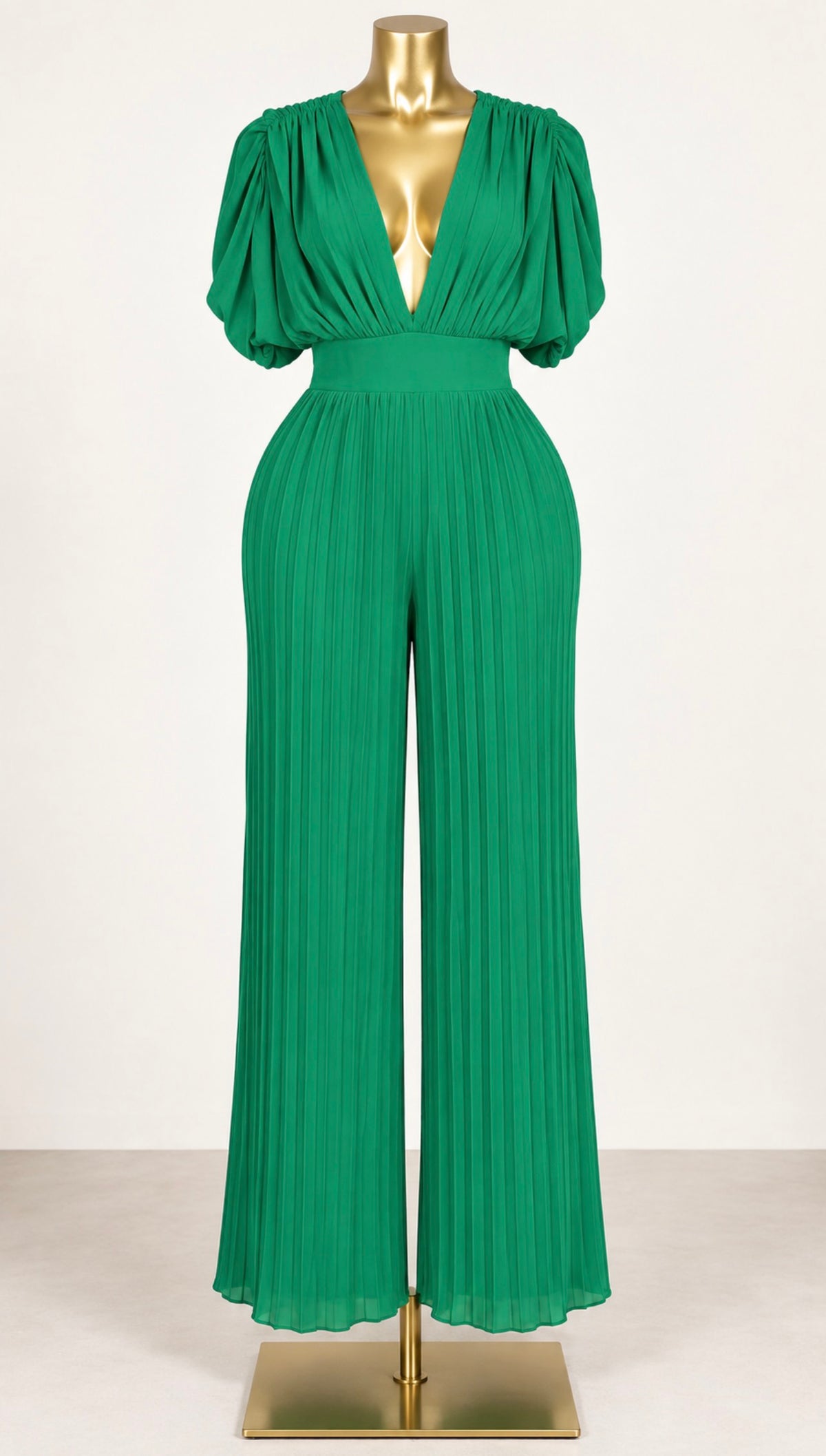 Green Pleated Jumper