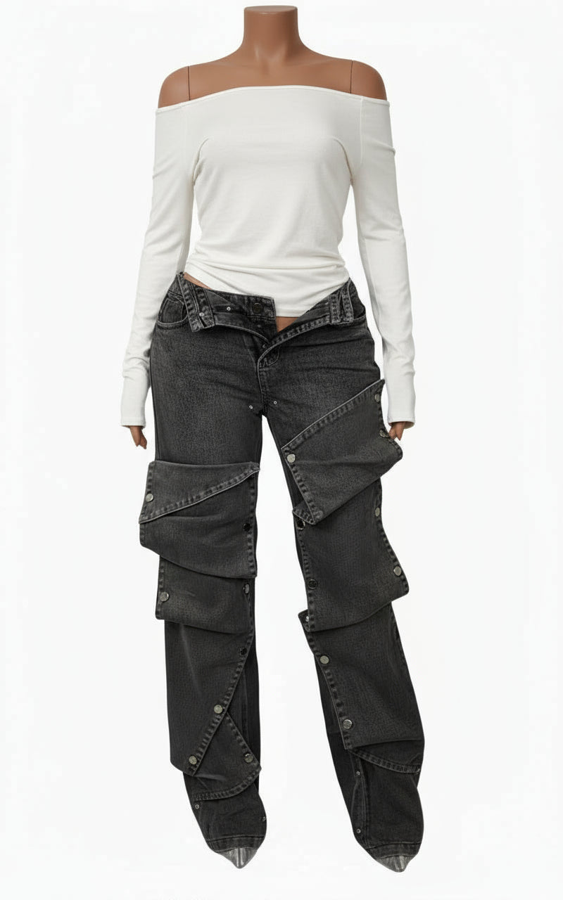 Snap Jeans Ash Black