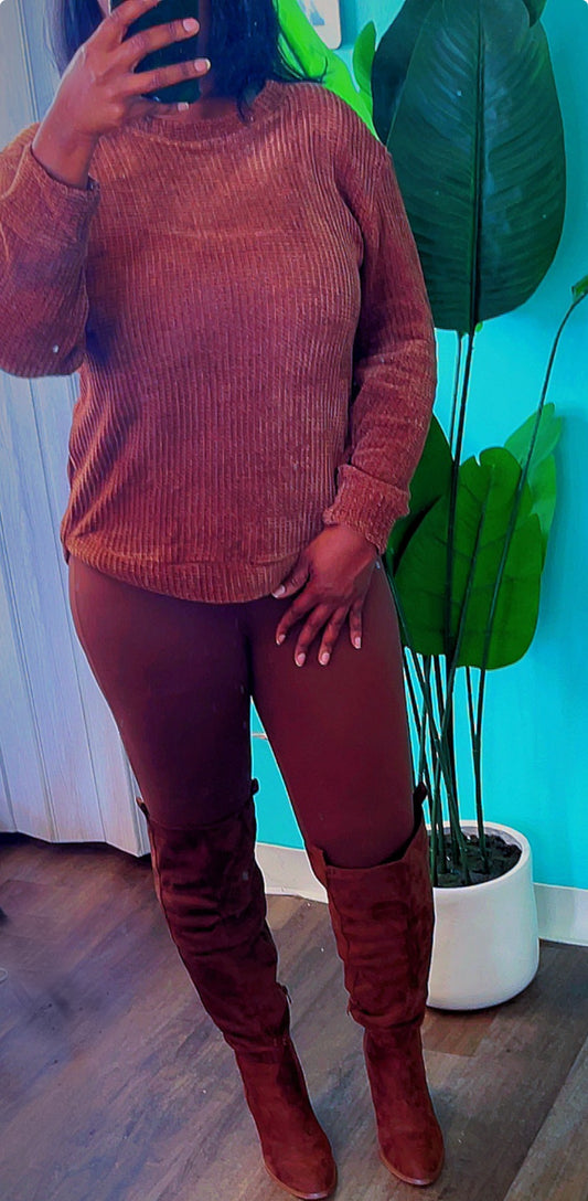 Brown sweater and legging set