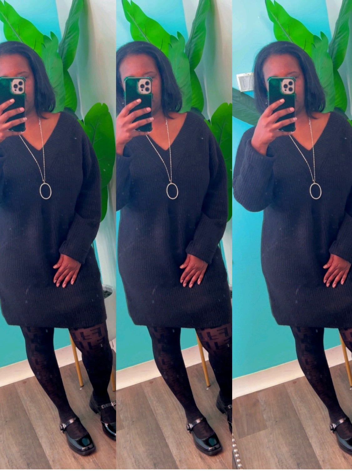 Black sweater dress