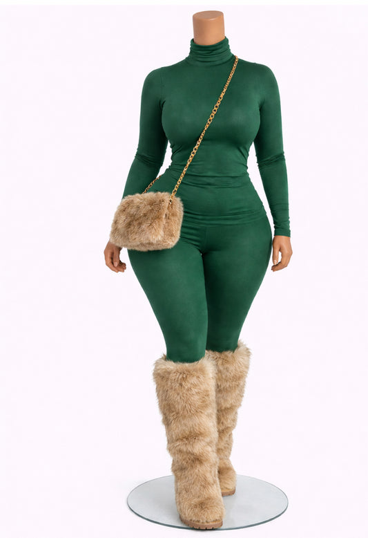 Plus size turtleneck legging set